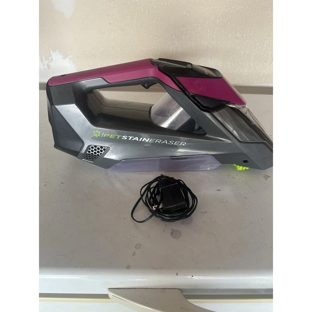 Pink BISSELL Pet Stain Eraser Cordless Carpet & Upholstery Cleaner Model 2002